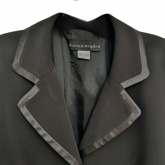 Women's Bianca Nygård Black Single Closure Blazer with Peak Lapel in Size 12 - Picture 4 of 8